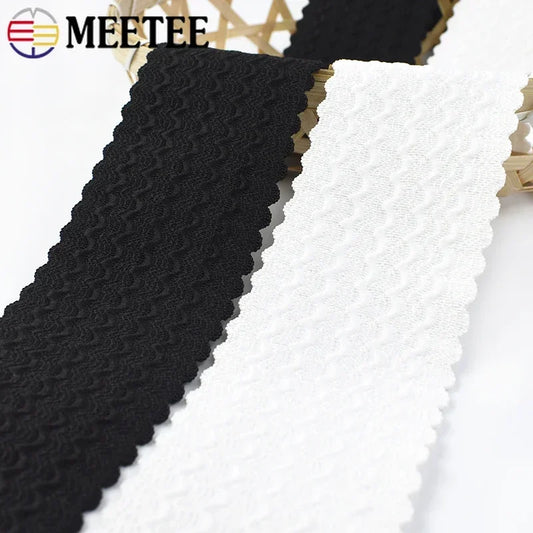 Meetee 8/300M 40-70mm Width Elastic Bands Skirt Trousers Waistband Rubber Ribbon Webbing DIY Clothes Belt Sewing Accessories