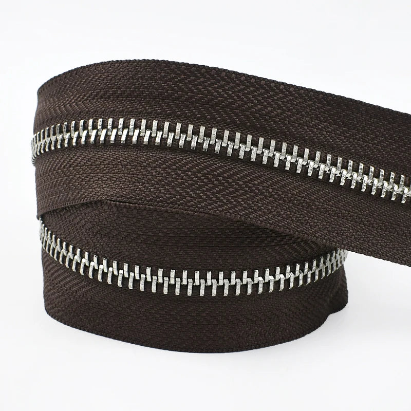2/70Yards Meetee 5# Metal Zippers Tapes for Sewing Garment Bags Clothes Jacket Zipper Repair Kits Tailor Crafts Accessories