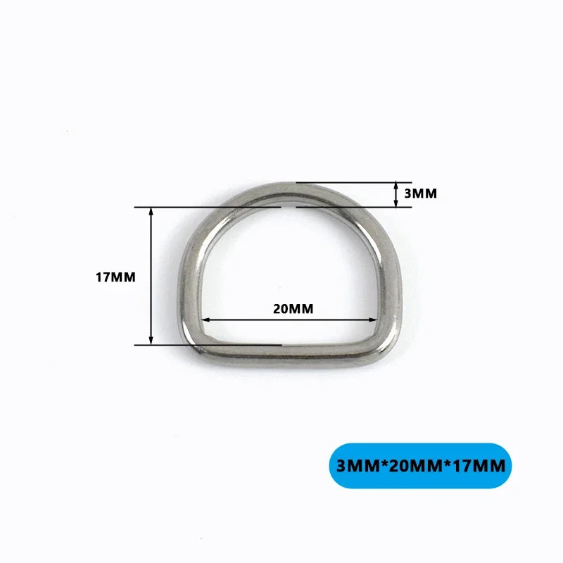 20/500Pcs 304 Stainless Steel Buckle 15-100mm Bag Strap O D Ring Hook Keychain Connector Loop Buckles Pet Collar Hardware Supply