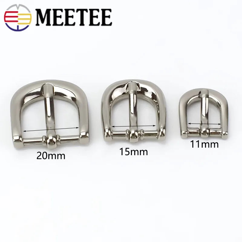 8/200pcs Meetee Handbag Shoes Strap Belt Metal Pin Buckles 11/15/20mm Slider Web Adjuster DIY Leather Craft Repair Accessory F3-25