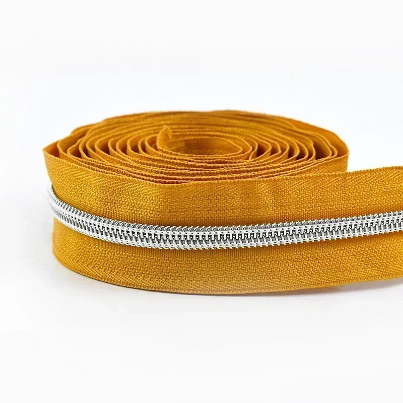 8/300M 5# Sewing Nylon Zipper Tape Silver Teeth Decor Zip Roll Jacket Bag Closure Zippers Repair Kits DIY Zips Replace Supplies