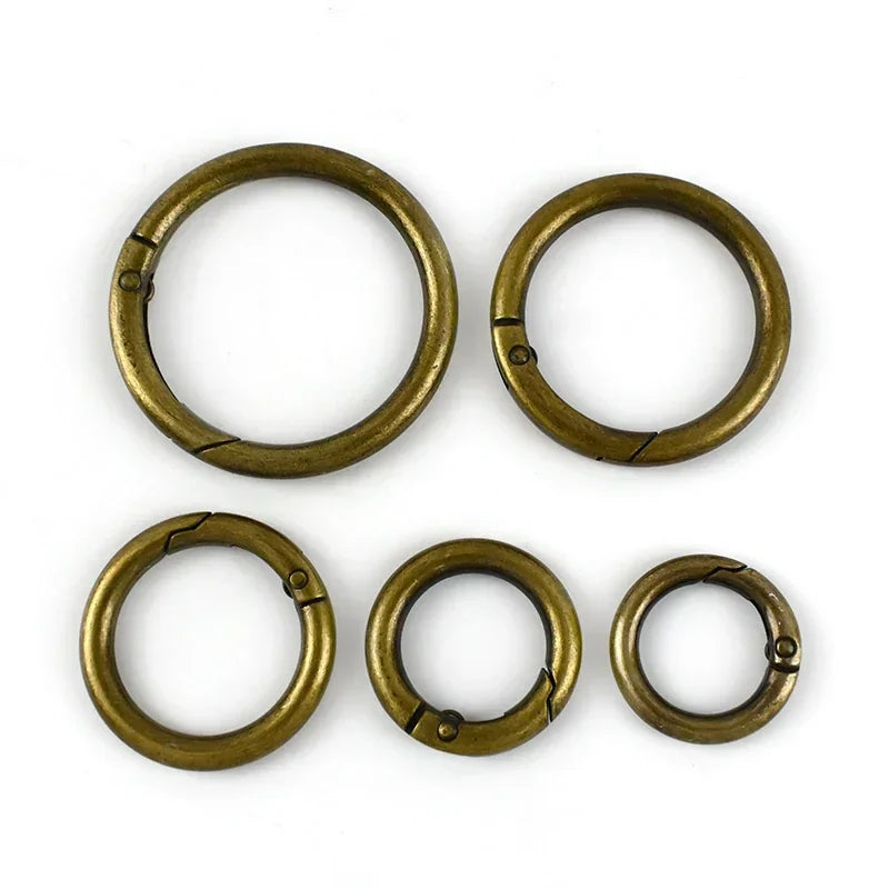 20/640Pcs 16-50mm Metal O Ring Buckles Circle Openable Keychain Rings Bag Strap Belt Snap Clasp Clip Hook Dog Collar Accessories
