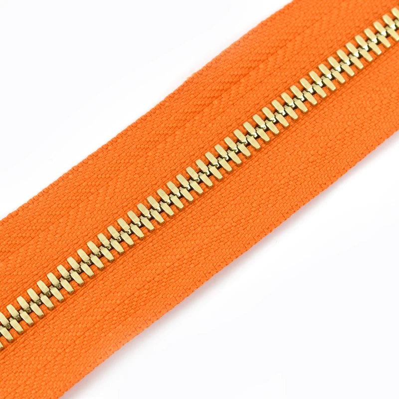 2/50Yards 5# Colorful Metal Zipper Gold/Sliver Teeth Double Pull Open-end Zips Tape Bag Garment Zip Repair Kit Sewing Accessory