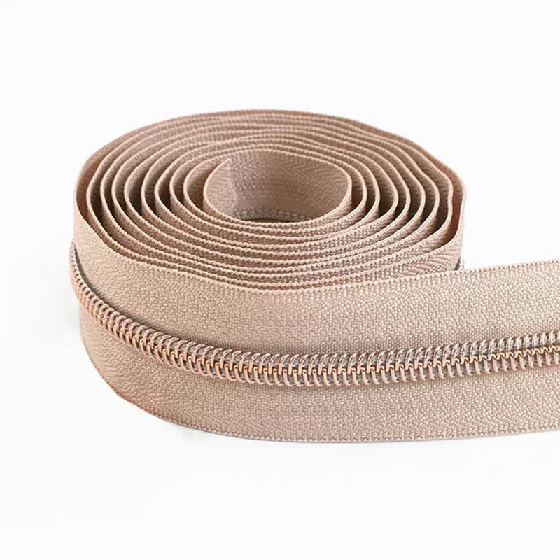 8/300Meters 5# Nylon Zippers Colorful Tooth Coil Zipper for Garment Bags Zip Tape Repair Kit DIY Clothes Tailor Sewing Accessory