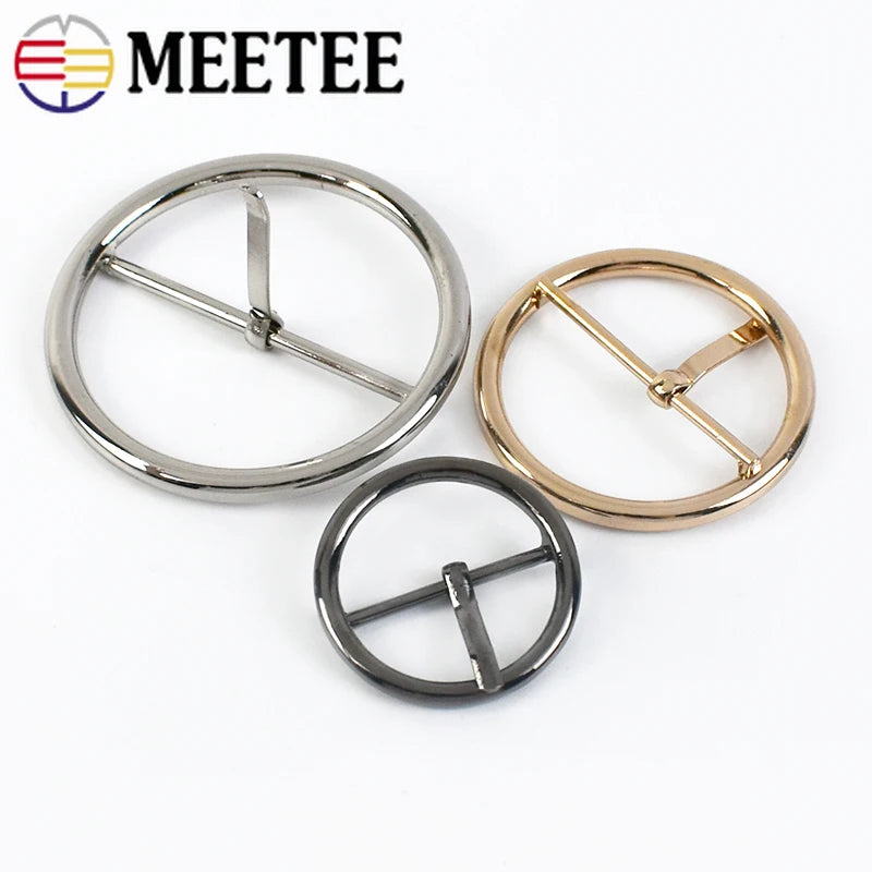 20/600pcs Meetee 20-50mm Round Metal Belt Buckle Adjust Pin Buckles DIY Women Coat Sewing Buttons for Bags Clothing Decor Accessories