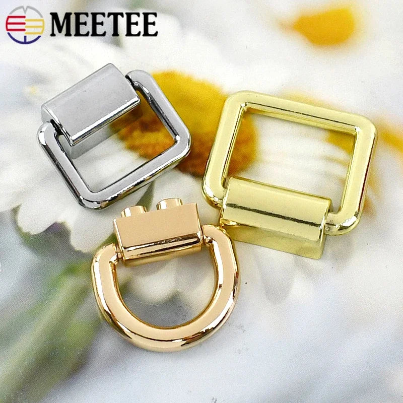 15/500Pcs Meetee 15/16/19mm Metal O D Ring Buckles Bag Strap Side Clip Hanger Clasp Chain Connection DIY Hardware Accessories