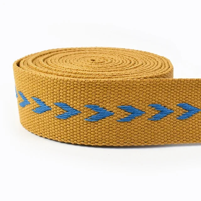 5/100Meters 38mm Polyester Cotton Jacquard Webbing Tapes 2mm Thick Bag Strap Belt Lace Ribbons DIY Garment Textile Sewing Decoration