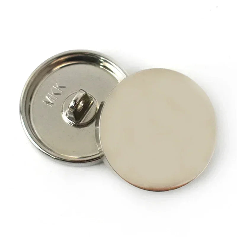 100Pcs Meetee 10-28mm Metal Shank Buttons Flat Head Decor Button Round Clasps for Coat Jacket Dress DIY Sewing Buckle Accessories