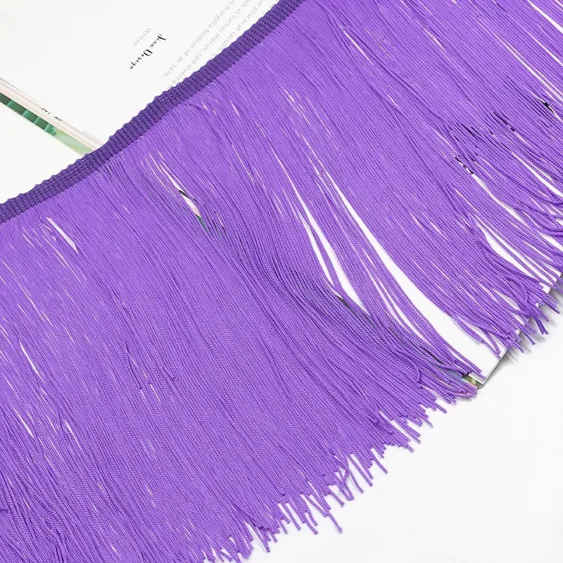 3/100Meters 20cm Polyester Tassel Fringe Curtains Lace Trim Latin Dress Decor Ribbon Clothes Fringes Fabric DIY Sewing Accessories