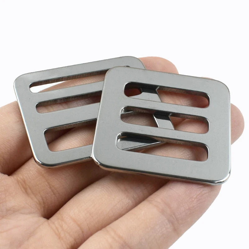 8/300Pcs 26-50mm Tri-Glide Ring Stainless Steel Buckles Webbing Strap Adjuster Clasp Hiking Bag Safety Belt Carabiner Clip Hook