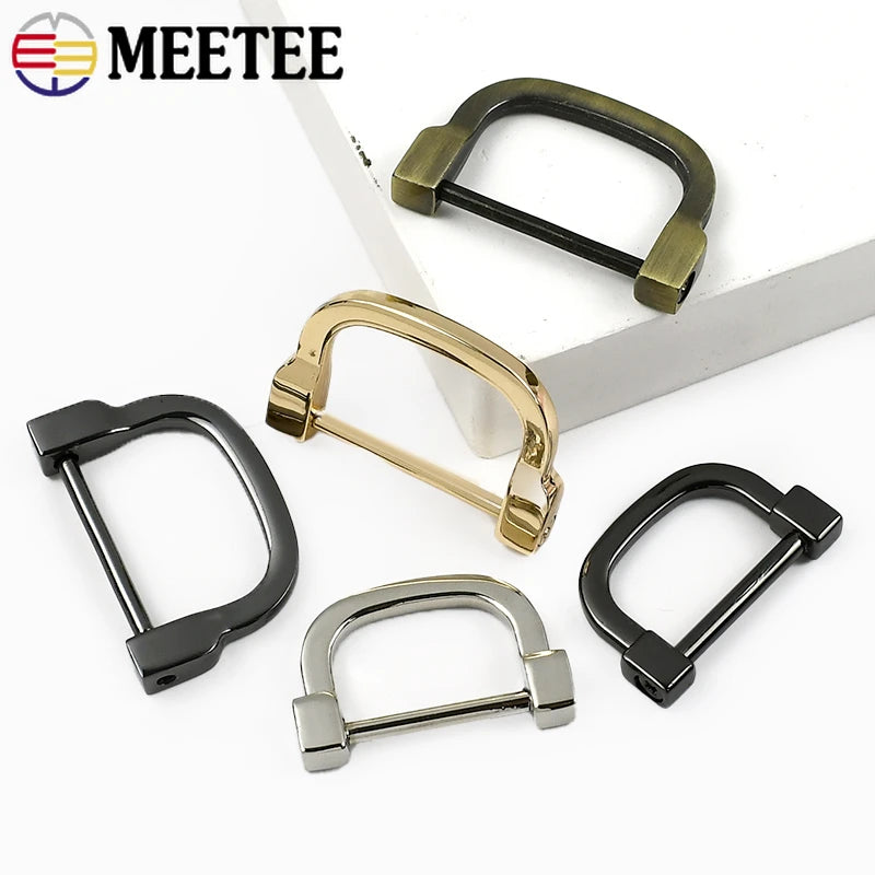 8/200Pcs Metal D Rings Buckle Removable Clasps Detachable Screw Clasp Handbag Strap Belt Webbing Hardware Accessories