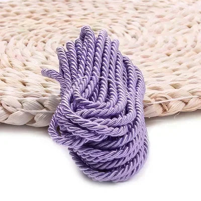 25/930M 3mm Polyester Twisted Braided Cord 3 Shares Ropes for Bag Strap Curtain Decorative Gift Box Rope DIY Sewing Accessory