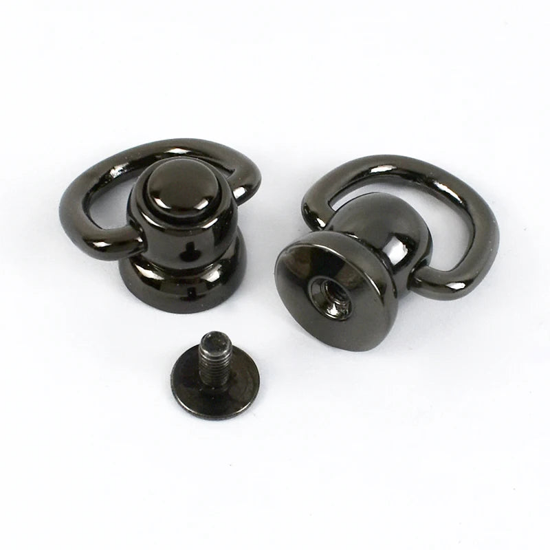 Meetee 10/350pcs 13mm Bag Side Hang Round Head Solid Nail Leather Screw Rivet D Ring Buckles DIY Handbag Repair Accessories