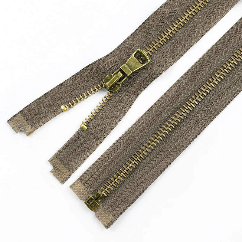 8/200Pcs 5# Copper Metal Zippers 40/50/60/70/80cm Open-End Zips Backpack Bag Jacket Clothing Decor Zipper Repair Sewing Accessory