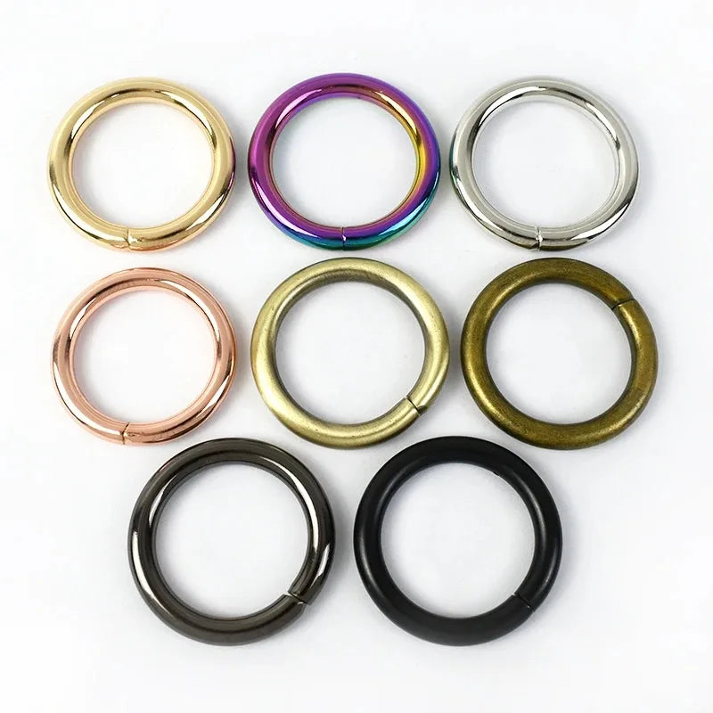 30/670Pcs 13-50mm Metal O Rings Buckles for Bag Strap Connect Hook Keychain Spring Ring Snap Hooks Dog Collar Carabiner Belt Loop