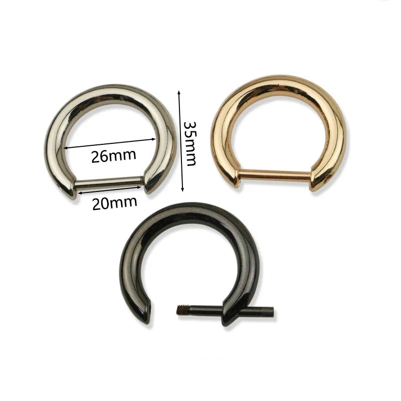8/300pcs Meetee Detachable Screw D Buckle U Ring Metal Bag Chain Adjuster Hanger Hook Clasp Handle Connector DIY Handbag Accessories