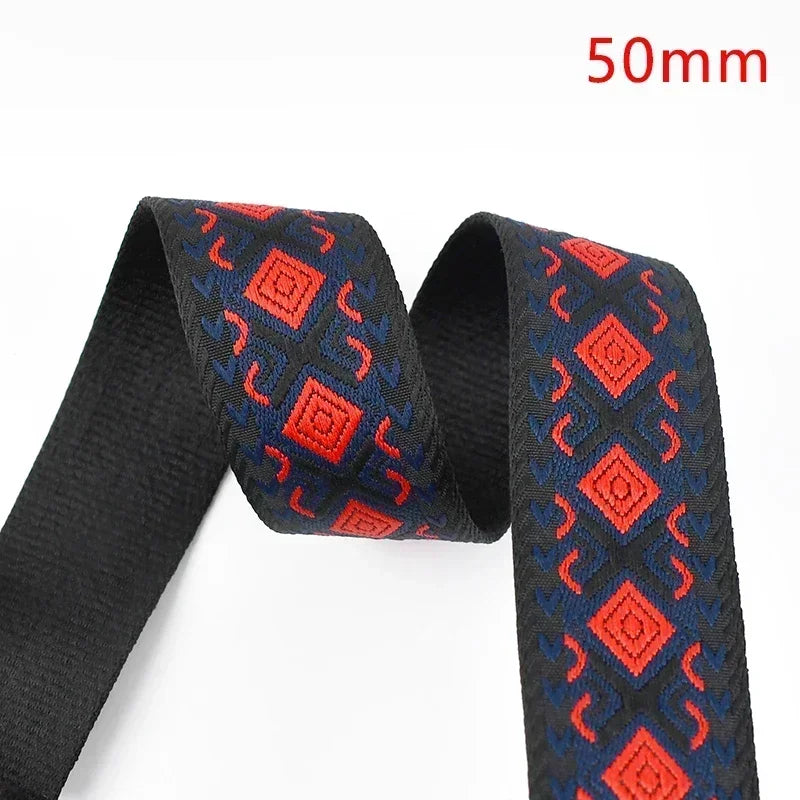 3/100Meters Meetee 38/50mm Jacquard Webbing Tape Bag Ribbon Strap Garment Sewing Decoration Ribbons Tapes Home Textile Accessory