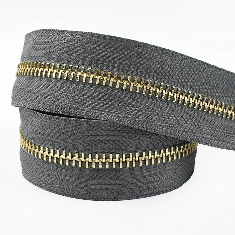 2/70Yards Meetee 5# Metal Zippers Tapes for Sewing Garment Bags Clothes Jacket Zipper Repair Kits Tailor Crafts Accessories