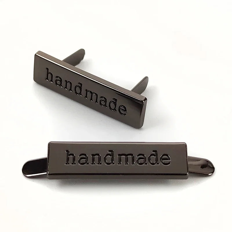 15/500pcs 36*10mm Handmade Metal Bag Labels Tag Handcraft Decorative Buckles for Purse DIY Hardware Sewing Leather Accessories