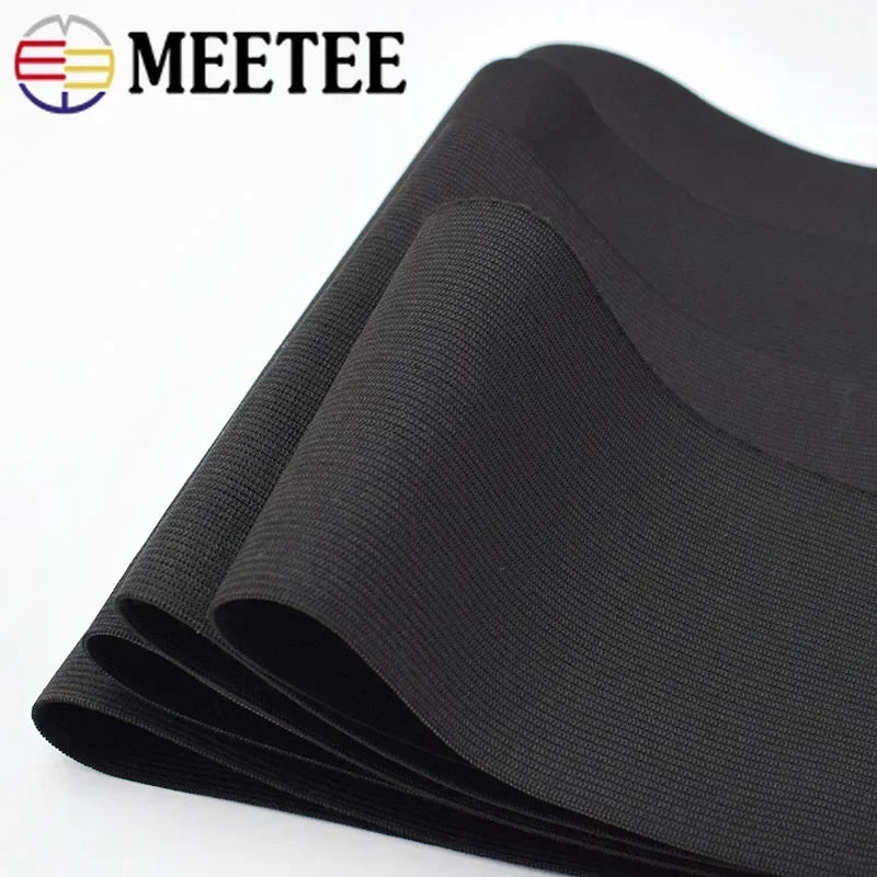 Meetee 3/100M 10/15/20/25cm Black White Elastic Bands Crochet Belt for Sewing Clothes Rubber Band Waist Strap Fabric Accessories