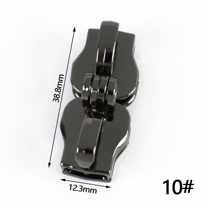 15/500Pairs 5# 8# 10# Zipper Slider for Nylon Zippers Luggage Repair Zip Double Hole Padlock Zips Puller Closure Ziper Cursor