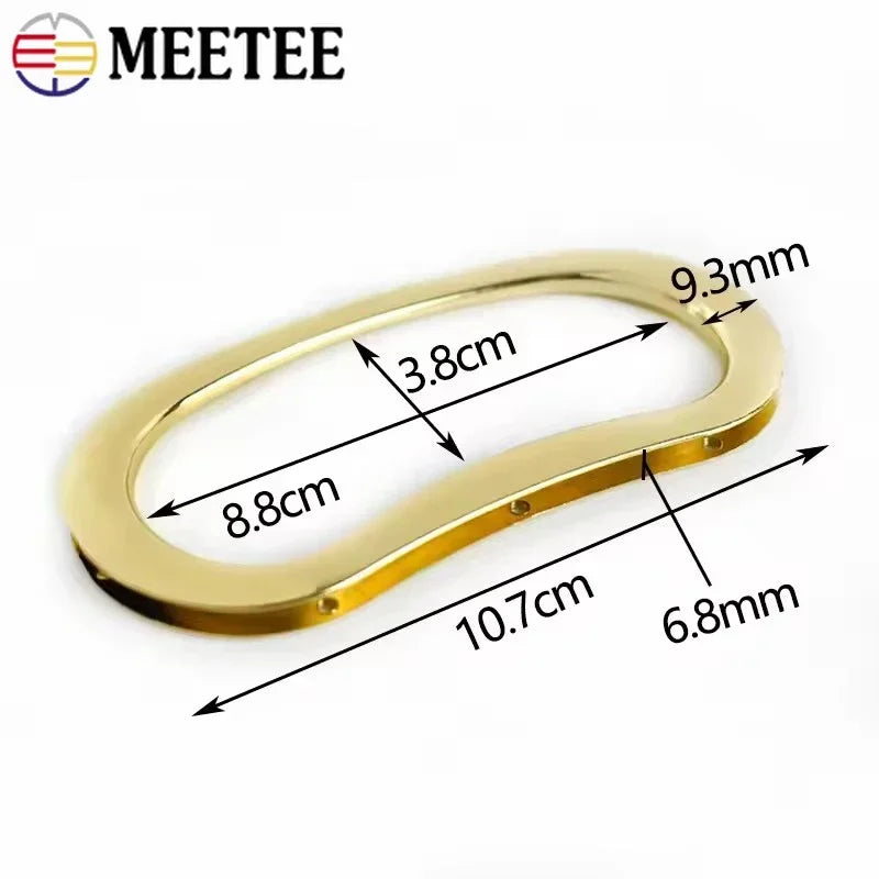3/100pcs Oval Rings Metal Bag Handles Bags Eyelet Frame Kiss Clasp Clutch Handbag Hardware Accessories DIY Leather Crafts
