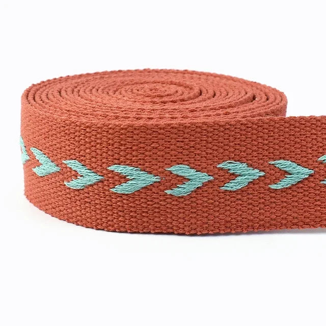 5/100Meters 38mm Polyester Cotton Jacquard Webbing Tapes 2mm Thick Bag Strap Belt Lace Ribbons DIY Garment Textile Sewing Decoration