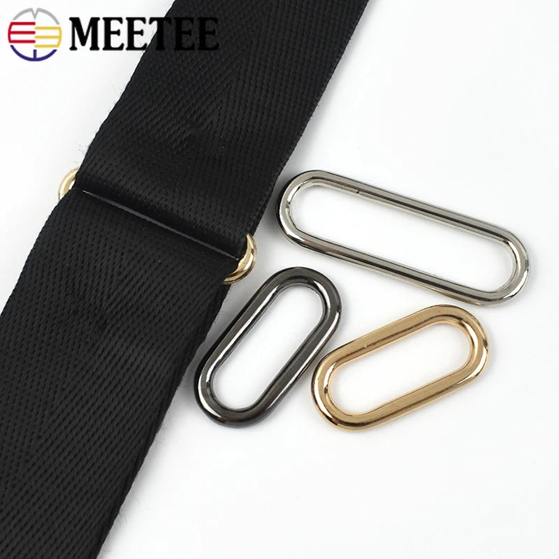 20/500Pcs 20-50mm O Ring Metal Oval Buckles Shoes Clasp Egg Buckle Bag Strap Connect Rings Adjust Hook Handbags DIY Accessories