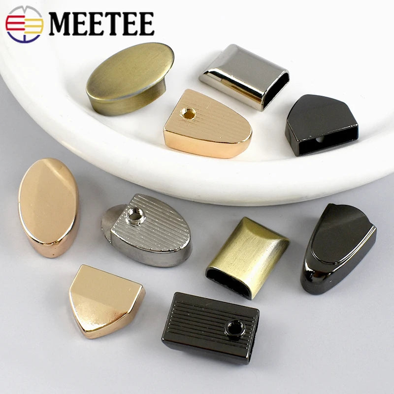 30/600Pcs Meetee Metal Zippers Tail Clip Zips Stopper Plug Head with Screw Bag Wallet Handbag Zip End Clasp DIY Hardware Accessories