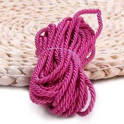 25/930M 3mm Polyester Twisted Braided Cord 3 Shares Ropes for Bag Strap Curtain Decorative Gift Box Rope DIY Sewing Accessory