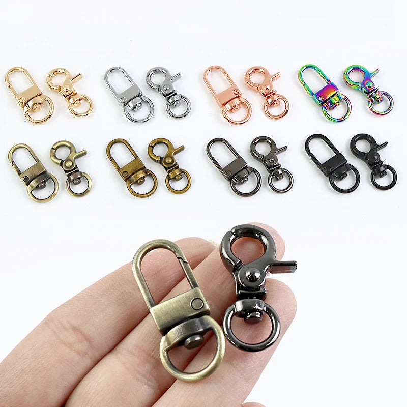 20/600Pcs Mini Carabiner Metal Buckles Swivel Rings Lobster Clasp Lanyards Trigger Spring Snap Hook Hardware Accessories