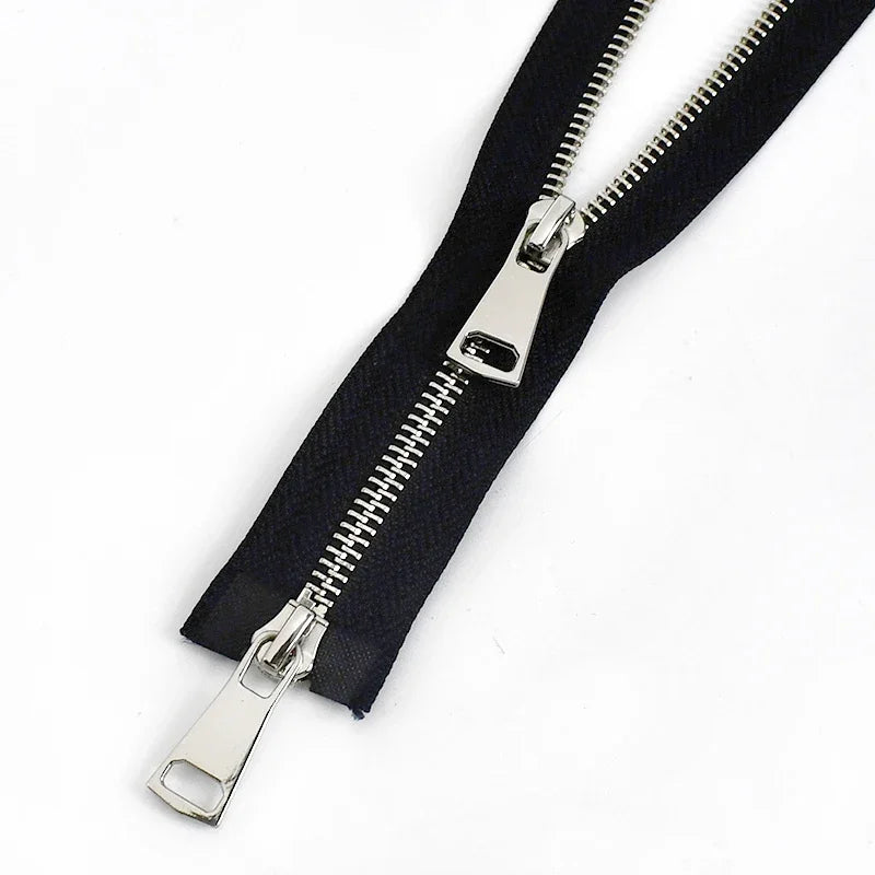 3/90Pcs Meetee 5# 60-150cm Metal Zipper Open End Single/Double Sliders Long Zippers Clothes Down Jacket Coat Zip DIY Sewing Accessories
