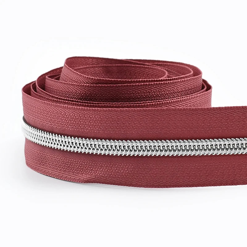 8/300M 5# Sewing Nylon Zipper Tape Silver Teeth Decor Zip Roll Jacket Bag Closure Zippers Repair Kits DIY Zips Replace Supplies