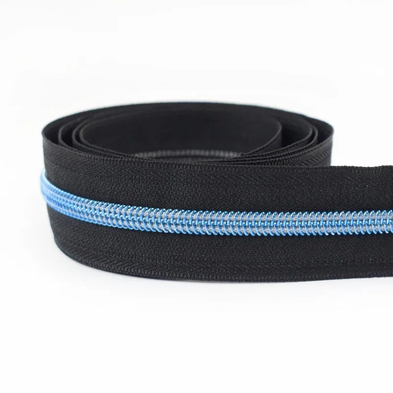 Meetee 15/400Meters 3# 5# Nylon Zippers for Bag Purse Plastic Coil Zip Tape Universal Zipper Repair Kit DIY Clothes Sewing Accessories