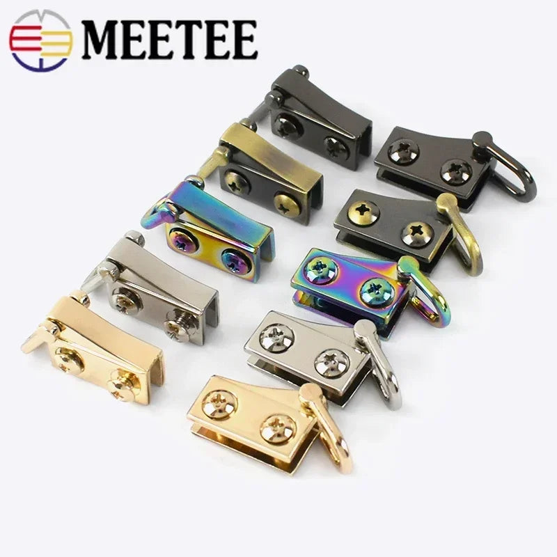 8/200pairs Meetee 20/30mm Bag Metal Ear Shoulder Strap Hang Buckles Side Clamp Hook DIY D Ring Sides Clip Luggage Accessories