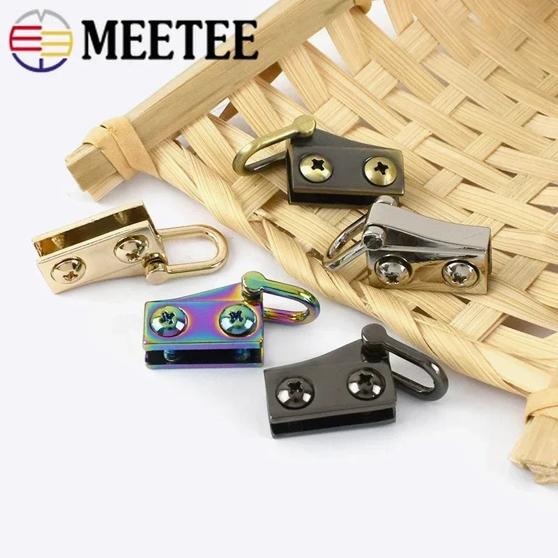 8/200pairs Meetee 20/30mm Bag Metal Ear Shoulder Strap Hang Buckles Side Clamp Hook DIY D Ring Sides Clip Luggage Accessories