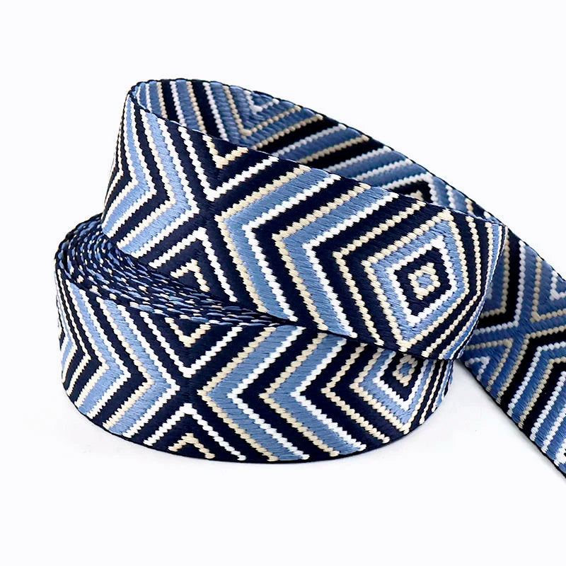 5/130Yards 38mm 2mm Thick Jacquard Webbing for Sewing Bag Canvas Ribbon Strap Backpack Decorative Lace Webbings Nylon Tapes