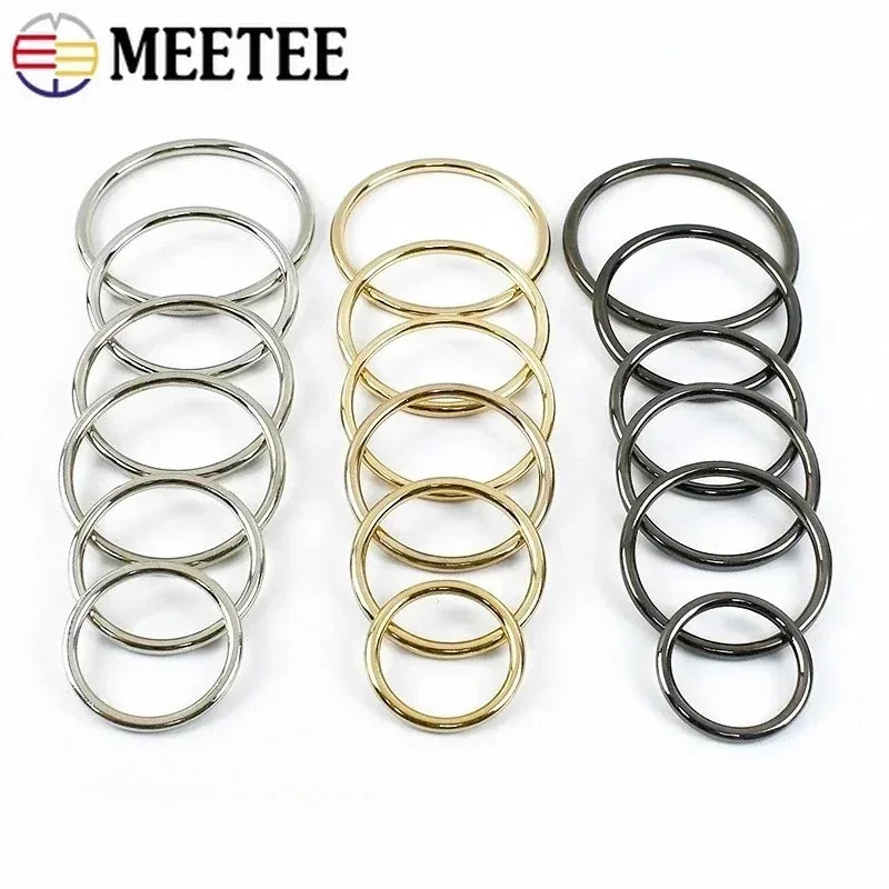 30/600Pcs 15-70mm O Rings Metal Buckles for Bag Belt Buckle Strap Circle Hook Side Hanger Ring Clasp DIY Leather Accessories