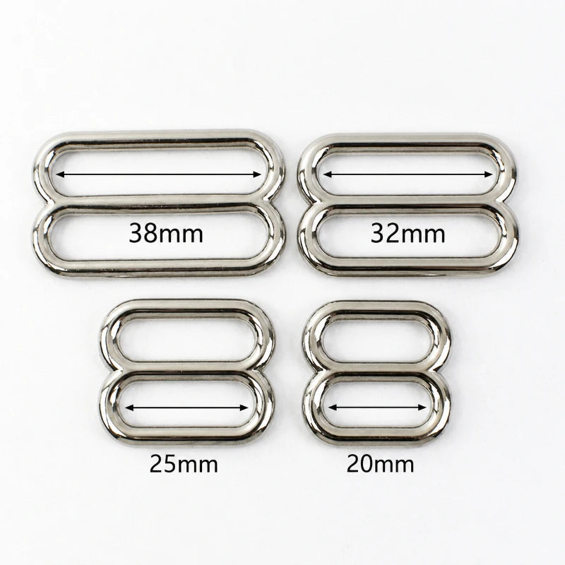 10/400Pcs 20-38mm Metal Buckles 5/10/20Pcs Tri-Glide Slider Hook Bra Shoulder Strap Adjuster Buckle Handbag Straps Repair Ring Clip Clasp