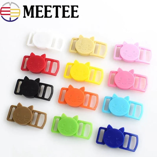 30/800Pcs Mixed Color Release Buckles Cat-Head Plastic Safty Breakaway for Cat Collar Paracord Webbing Apparel Accessories