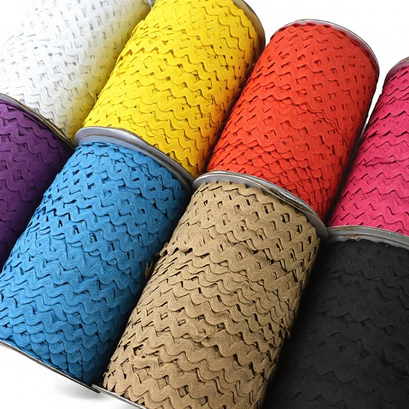 20/630Meters 8mm Curve Wavy Lace Trim Ribbon for Costume Pillow Decorations Laces Polyester Tapes Sewing Trimming Accessories