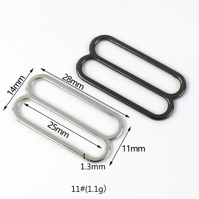 30Pcs Meetee 6-50mm Metal 8-shaped Tri-Glide Buckles Bra Rings Sliders Strap Adjust Hook Buckle Clsap DIY Bags Garment Accessory