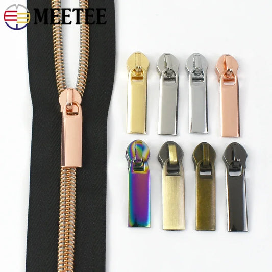 30/500Pcs 3# 5# Zipper Puller Sliders for Nylon Zippers Bag Pocket Zips Head Repair Kits DIY Clothing Sewing Accessories