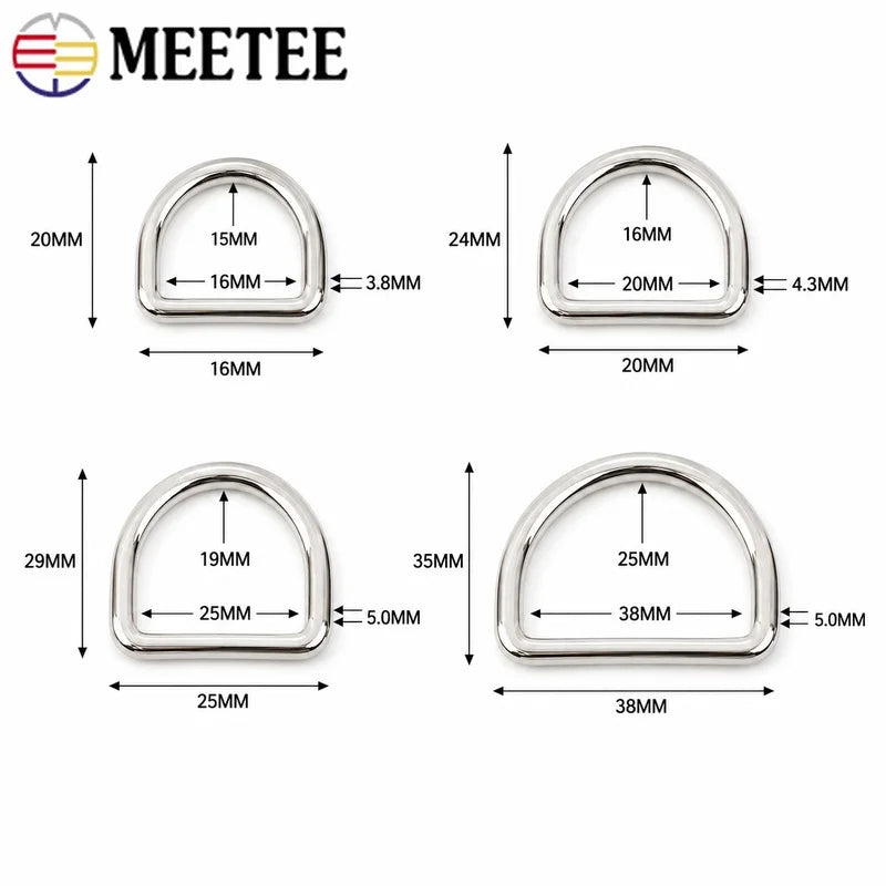 20/50Pcs 16-38mm Metal D Ring O Shape Buckle Bag Strap Belt Collar Webbing Connector Leather Craft Hardware Accessory Supplies