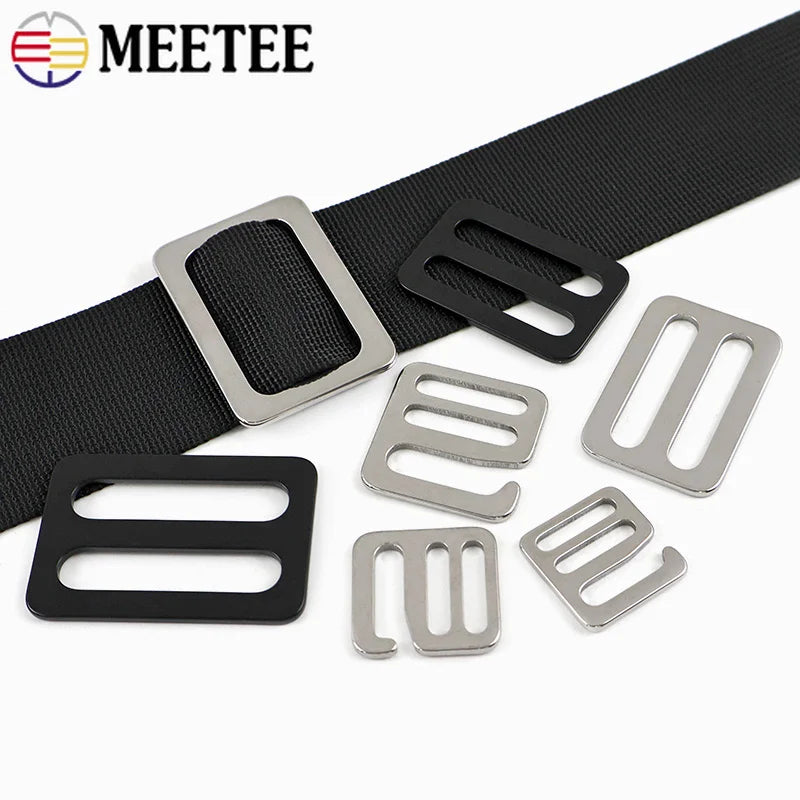 20/600Pcs 16-38mm Stainless Steel Bag Adjuster Buckle Webbing Strap Tri-Glide Slider Clasp Luggage Side Clip Hanger Hook Supplies