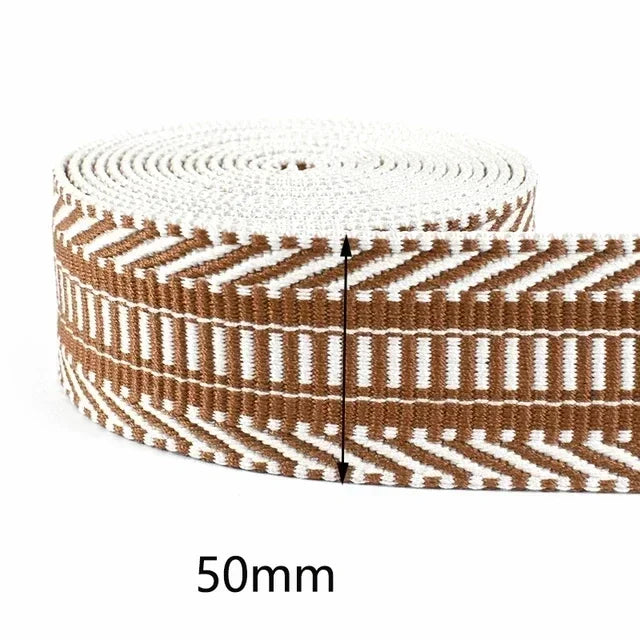 3/100Meters 38/50mm Polyester Jacquard Webbing Tapes Thick Ribbon Bag Strap Belt for DIY Clothes Bias Binding Sewing Accessories