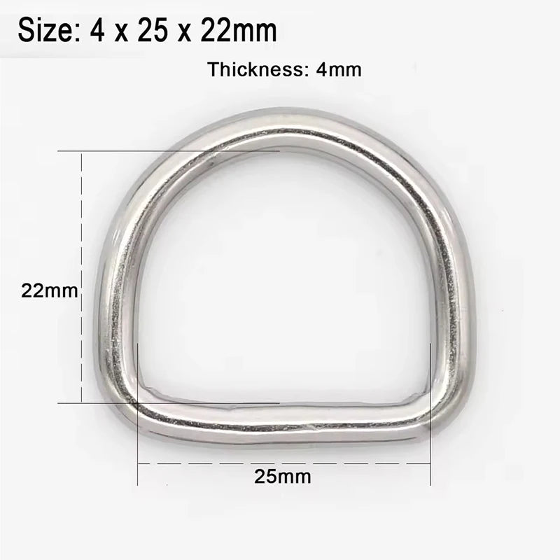 20/700Pcs 304# Stainless Steel D Ring Buckle Bag Strap Webbing Belt Buckles Pet Dog Collar Clasp DIY Bags Hardware Accessories