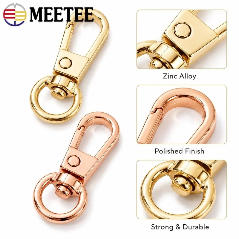 25/800Pcs 8mm Metal Lobster Buckles Snap Hooks Swivel Clasp Buckle for Bag Keychain Dog Collar Leash DIY Hardware Accessories