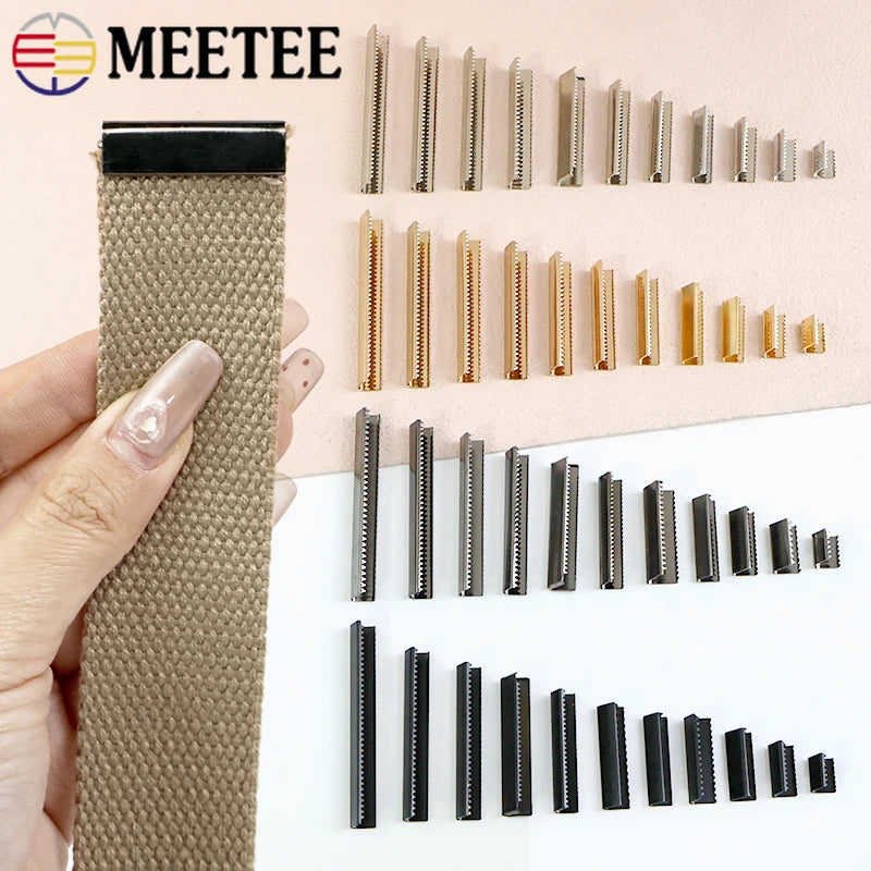 30/800Pcs 10-60mm Metal Tail Clip Buckles for Strap Suspenders Belt Tails End Lock Wallet Leather Cord Stopper DIY Accessories