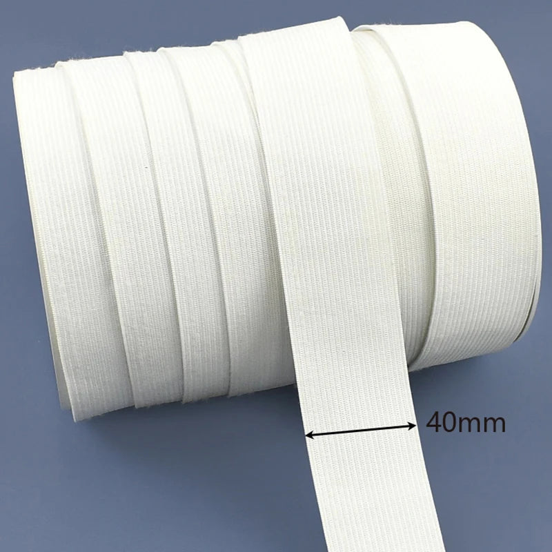 30/1000M Black White Sewing Elastic Band 3mm-50mm Garment Trousers Belt Rubber Bands Mask Strap Stretch Tape HairBand Bungee Cord